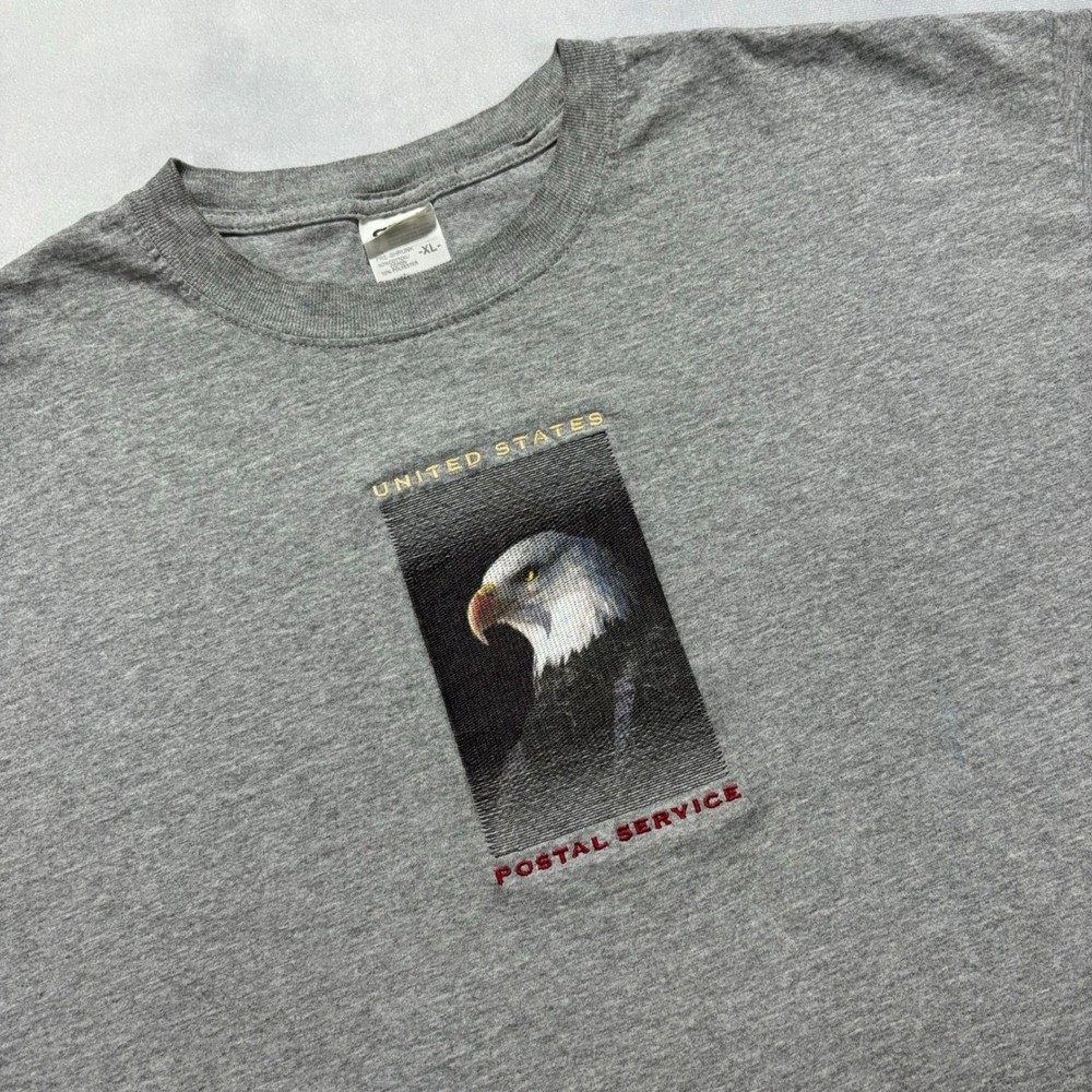 Vintage USPS United States Postal Service Eagle T-Shirt Size XL Gray Made in USA