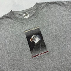 Vintage USPS United States Postal Service Eagle T-Shirt Size XL Gray Made in USA