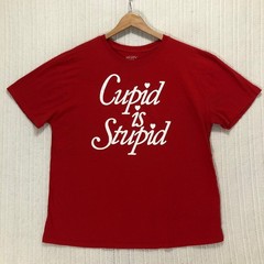 Mighty Fine Cupid Is Stupid Valentine’s Day Graphic T-Shirt – Size L