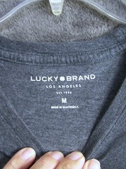 Lucky Brand Shirt Adult Medium Gray Graphic Short Sleeve Classic Casual Mens