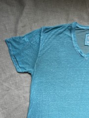 Buckle Burnout Muscle V-Neck T-Shirt Men’s XL Aruba Blue Lightweight Tee Grunge