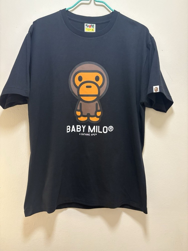 Bape Baby Milo Black T-Shirt A Bathing Ape AUTHENTIC XL
