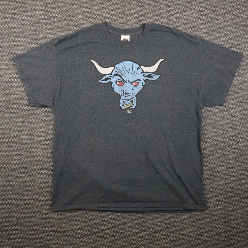 Vintage WWE The Rock Brahma Bull T-Shirt Mens XL Heather Gray Graphic Casual