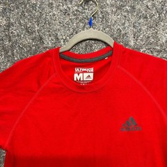 Adidas Shirt Men M Red Ultimate Tee Round Neck Short Sleeve Streetwear