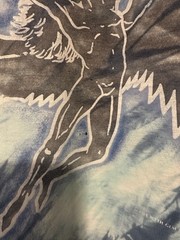 RARE Vintage 80s Led Zeppelin Icarus 1984 USA Tie Dye Blue Tee Shirt Men’s XL