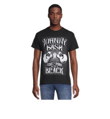 Johnny Cash The Man In Black Men’s Black Crewneck Graphic T-shirt Sz S Chest 35″
