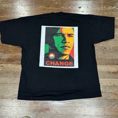 Vintage Y2K 2008 President Barack Obama Change Double Sided Shirt 2XL