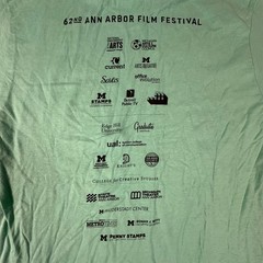 Tultex Ann Arbor Film Festival T-Shirt Large Green Mens Graphic Short Sleeve