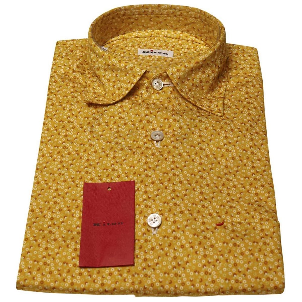 NEW KITON MULTICOLOR COTTON SHIRT US 15.5 – EU 39 MUL