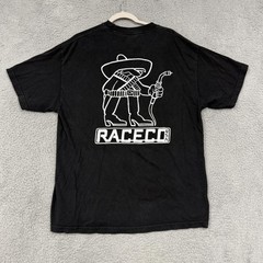 Alstyle Shirt Mens XL Black Raceco USA Racing Graphic Tee Front Back Print