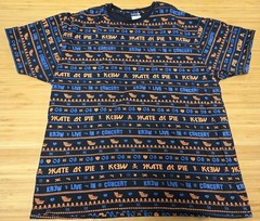 KR3W Shirt Mens Large Black Blue Orange All Over Print Skate Or Die Graphic Tee