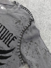 Xtreme Couture Shirt Small Gray Thermal Long sleeve Waffle Cross by Affliction