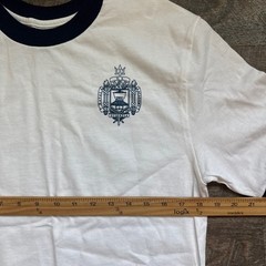 Champion US Naval Academy Ringer T-Shirt Medium Regular White Navy Crest Graphic
