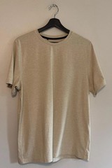 VRST Mens Medium Beige Stretch Tagless Solid Crew Neck Short Sleeve T-Shirt