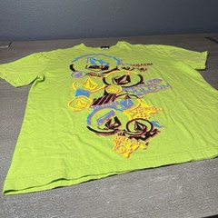 Volcom Stone Zoom Colors 3-D Tee Mens Large Neon Green T-Shirt