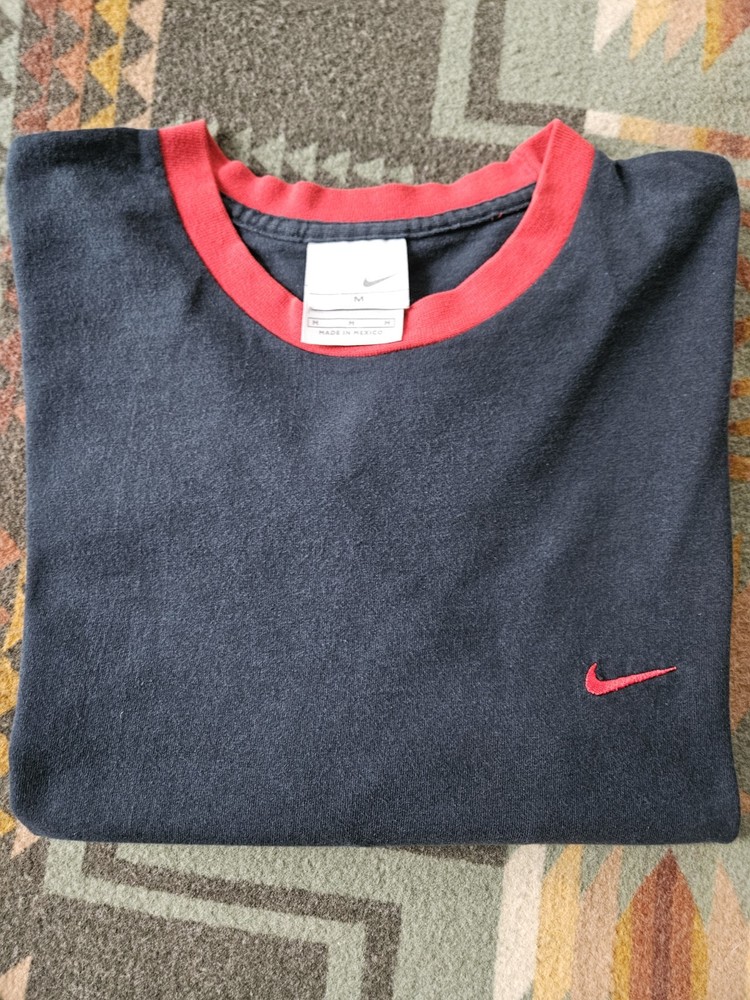 Y2K Nike Long Sleeve Ringer Embroidered Swoosh Medium M 2000s Air Jordan 23 LS