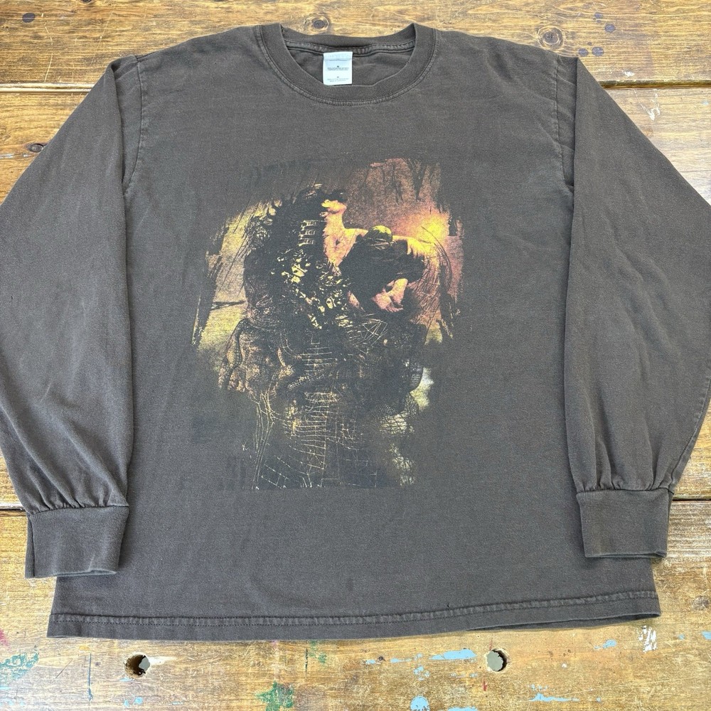 2007 Front Line Assembly Fall Out Tour Band Long Sleeve Shirt Size Medium Brown