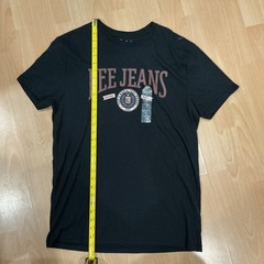 Lee Jeans Graphic T-Shirt Mens Medium M Black Salina Kansas Heritage Logo New