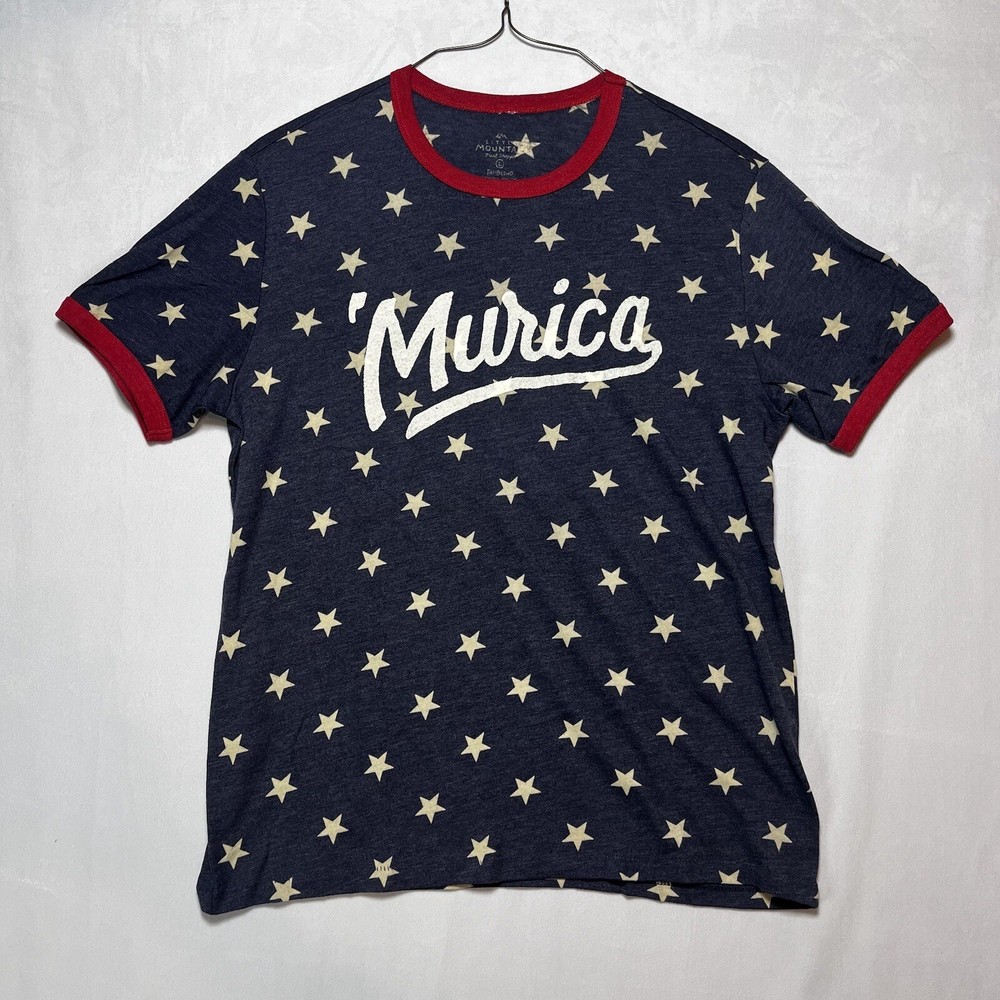 Little Mountain Print Shoppe ‘Murica T-Shirt USA Patriotic Soft Tri-Blend Large