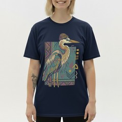 Hipster Heron Bird T-Shirt Beanie Hat Geometric Abstract Art Nature Gift