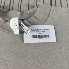 American Apparel Tailgate Dept Chairman Shirt Mens XL Beige Beer Sports Tee NEW