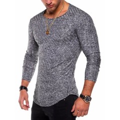 Zonbailon men’s t-shirt Base crew neck cotton slim fit bottomed long sleeve