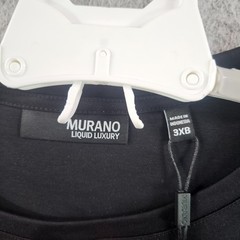 NEW Murano T-Shirt Men 3XB Stretch Short Sleeve Black Purple Liquid Luxury
