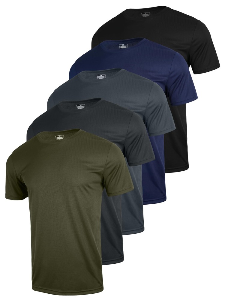 CuterzClub Mens Shirts Quick Dry Fit Tshirts Moisture Wicking Workout Gym 5 P…