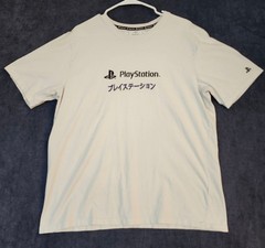 PlayStation Men’s Large Graphic T-Shirt Japanese Katakana Logo Crew