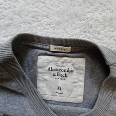 Vtg Y2K Abercrombie & Fitch Mens XL Muscle Big Moose T-Shirt Grey Applique Tee