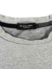 Black Label Crestbridge Men’s Heather Gray Tee with Black Plaid Pocket – Size S