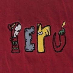 Vintage 90s RUFYAR’S Peru Embroidered Parrot Llama Pepper Spellout Red Size Med