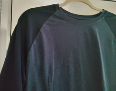 ALFANI MENS EASY CARE COLORBLOCK T-SHIRT-LARGE-BLUES-CREW NECK-LONG SLEEVES-*NEW