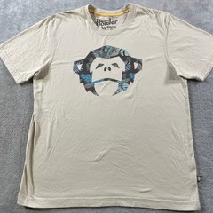 Howler Brothers Shirt Mens Medium Tan Monkey Face Heed The Call Casual Outdoor