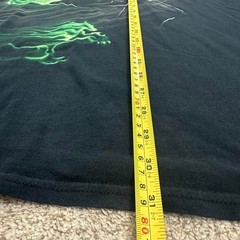 Y2K Grim Reaper Biker Graphic T-Shirt Black Green