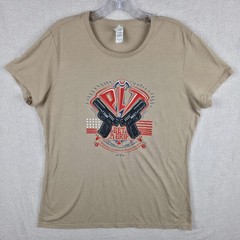 PLT Get A Grip Custom Graphic T-Shirt Mens LG District Perfect Tri Tan Beige