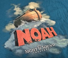 Sight & Sound Noah Ark T-Shirt Large Teal Biblical Theater Graphic Jesus Tee