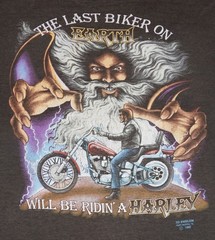 Vintage 1990 3D EMBLEM Harley Davidson The Last Biker On Earth Wizard T-Shirt M