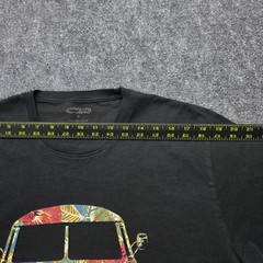 Crazy Shirt Men’s XL Black Volkswagen VW Bus Floral Graphic Pima Cotton T-Shirt