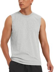 Men’s Sleeveless Muscle Tee Cotton Tank Tops Gym Fitness Casual Swim Sport Shirt