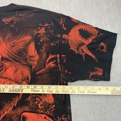 Vintage Great White Shark Bloody All Over Print T Shirt Sz XXL Yazbek Tag Mexico