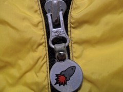 XL Tag Fit Size 3XL Vintage Rocket Racing Yellow Black Hooded Jacket
