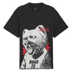 PUMA He Can Hoop Graphic Crew Neck Short Sleeve T-Shirt Mens Black Casual Tops 6
