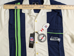 NFL Team Apparel Mens Seahawk Seattle Button-Up Bowling Shirt Size 3XL Authentic