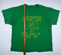 Vintage Led Zeppelin Rock T Shirt Green USA 1977