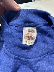 VINTAGE FRUIT OF THE LOOM EASY TO WEAR BLANK T-SHIRT SZ LARGE BLUE