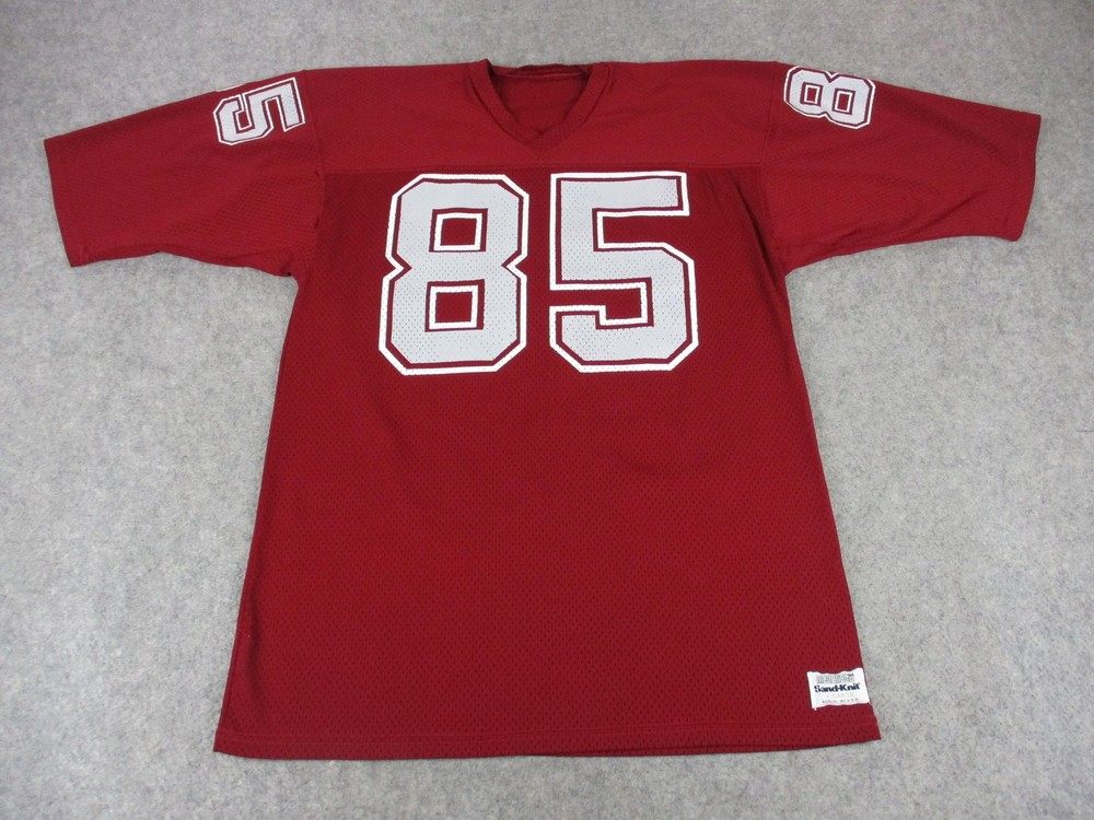 VINTAGE Medalist Sand Knit Football Jersey Mens Extra Large Red Mesh Number 85