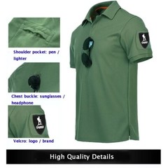 Mens Polo Shirts Short Sleeve Casual Quick Dry Team Tactical Combat Work Golf