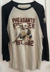 Pheasants Forever shirt. NWT sz. Lg. Poly/ cotton/rayon mix. 3/4 sleeve 0027