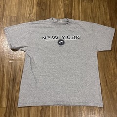 Vintage New York Shirt Mens Large Gray NY Boroughs Graphic Tee Delta Pro Weight